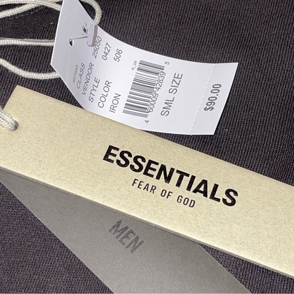 Fear of God Essentials Essentials 1977 Hoodie Iron Grey Size Small - Picture 9 of 9